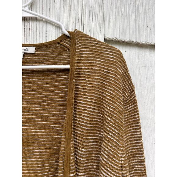 Madewell Summer Ryder Cardigan Sweater in Spiced Olive Stripe Size XXS - Picture 3 of 9